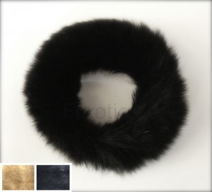 Pelz Cockring Samt-Nutria (gerupft) - Schwarz - Fur Cock Ring